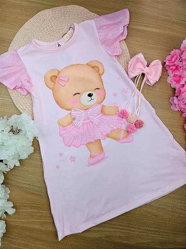 Vestido em Cotton e Tecido Brilho Holográfico Kukiê
