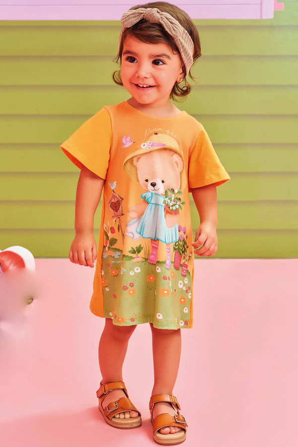 Vestido em Meia Malha Laranja Kukiê