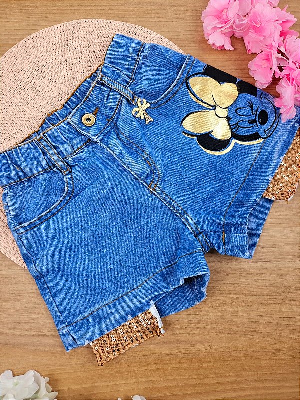 Shorts Jeans Minnie Disney Animê