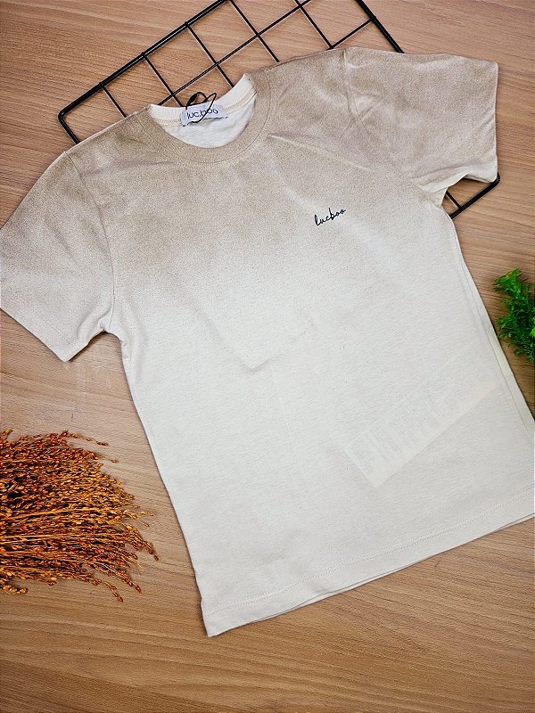 Camiseta em Meia Malha Bege LucBoo