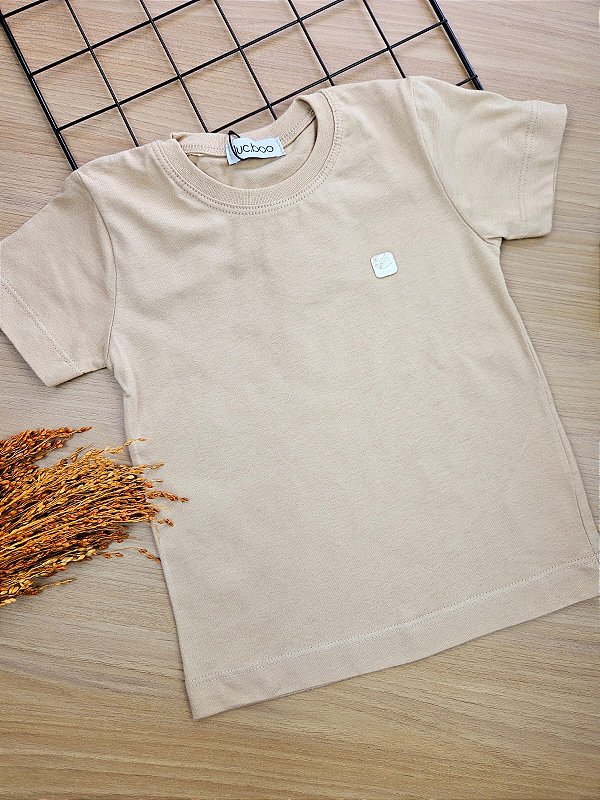 Camiseta em Meia Malha Bege LucBoo