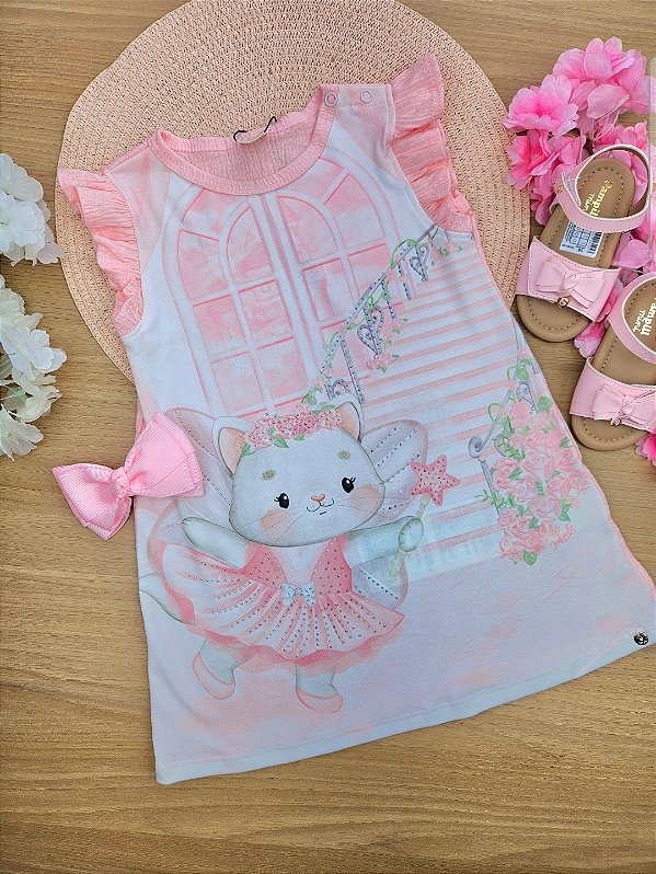 Vestido em Malha Wave Gatinha Infanti
