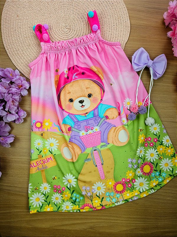 Vestido em Malha Power Ursinho Kukiê