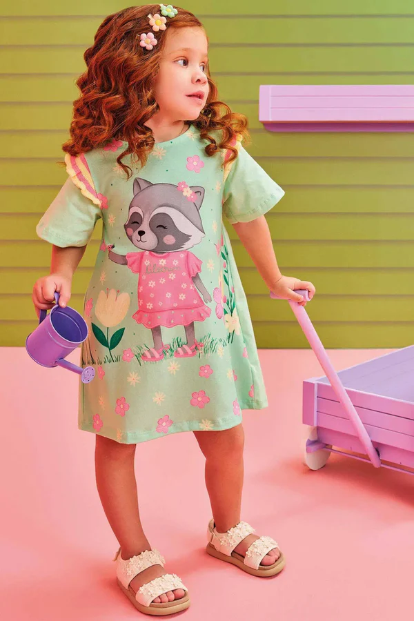 Vestido em Meia Malha Guaxinim Kukiê
