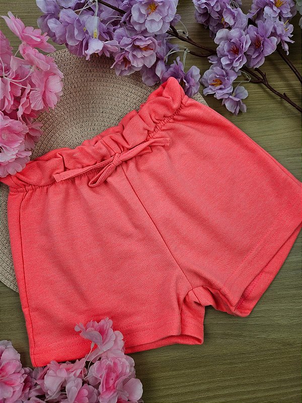 Short em Moletom sem felpa Bee Loop Rosa