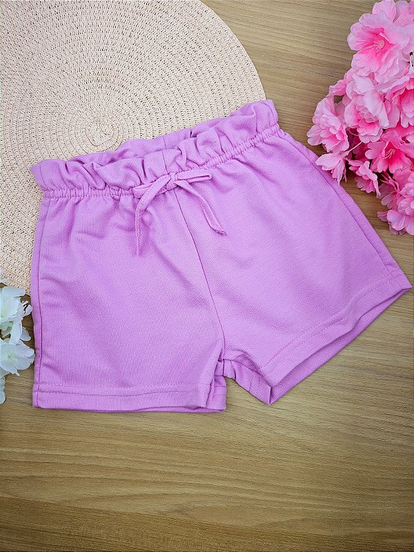 Short em Moletom sem felpa Bee Loop Lilás