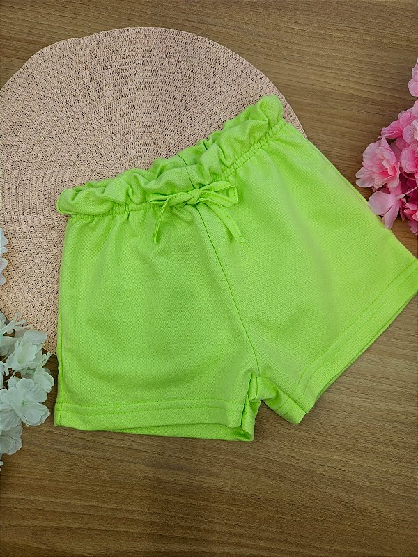 Short em Moletom sem felpa Bee Loop Verde