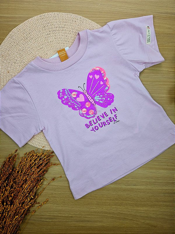 Blusa Borboleta Lilás em Meia Malha Up Baby