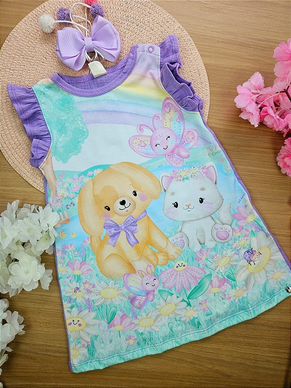 Vestido em Malha Wave Lilás Infanti