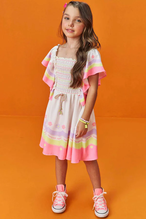 Vestido em Visco Twill Infanti