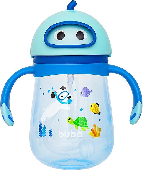 Copo Com Válvula Anticólica Mergulho 400 ml Buba Azul