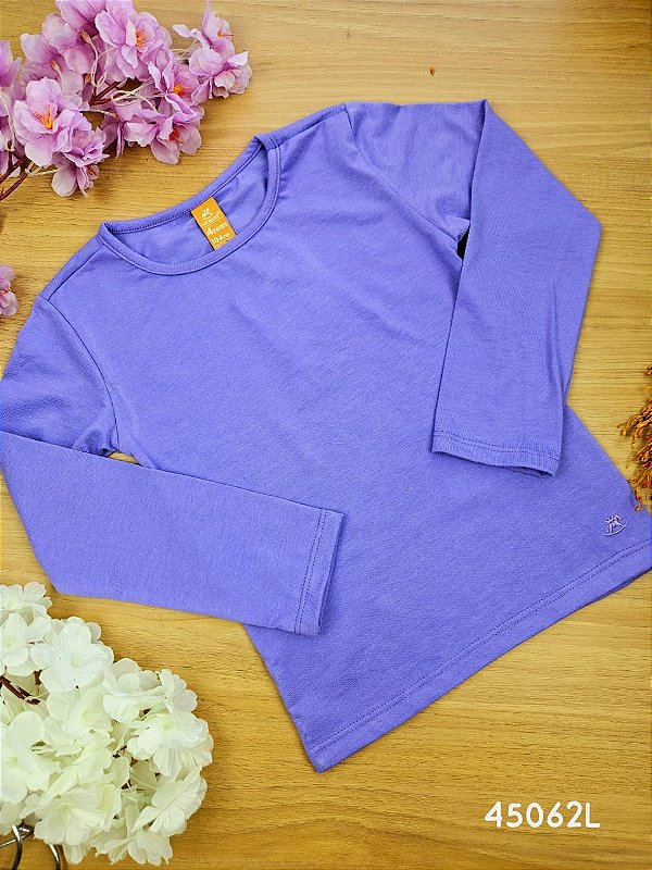 Blusa Manga Longa em Algodão Lilás Up Baby