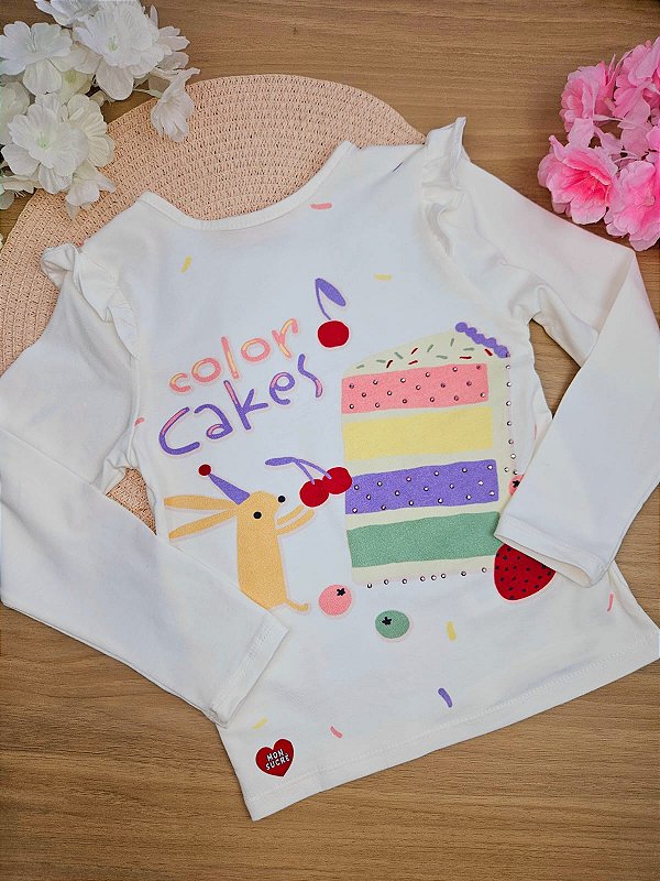 Blusa Manga Longa 100% Algodão Mon Sucré Cake