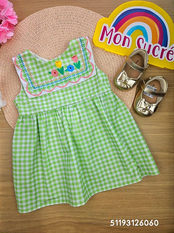 Vestido em Tricoline 100% Algodão Picnic Mon Sucré