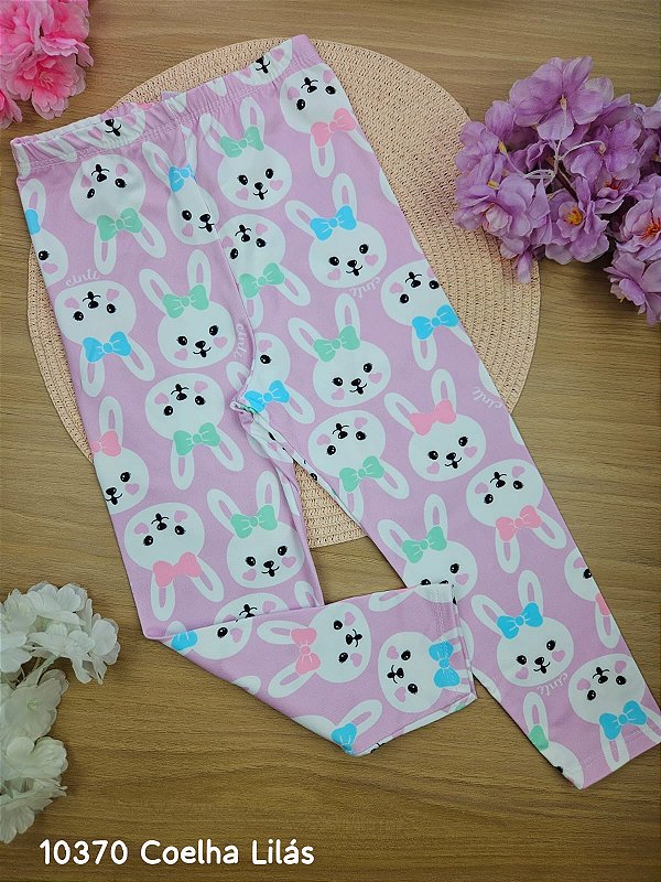 Calça Legging em Malha Térmica Coelha Lilás Cinti