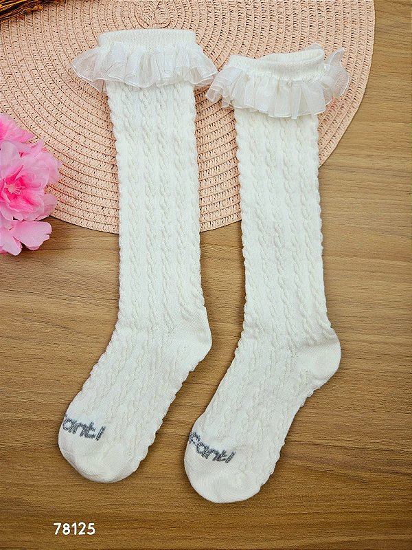 Meia 3/4 Off White Princess P - 25 a 29 - Infanti