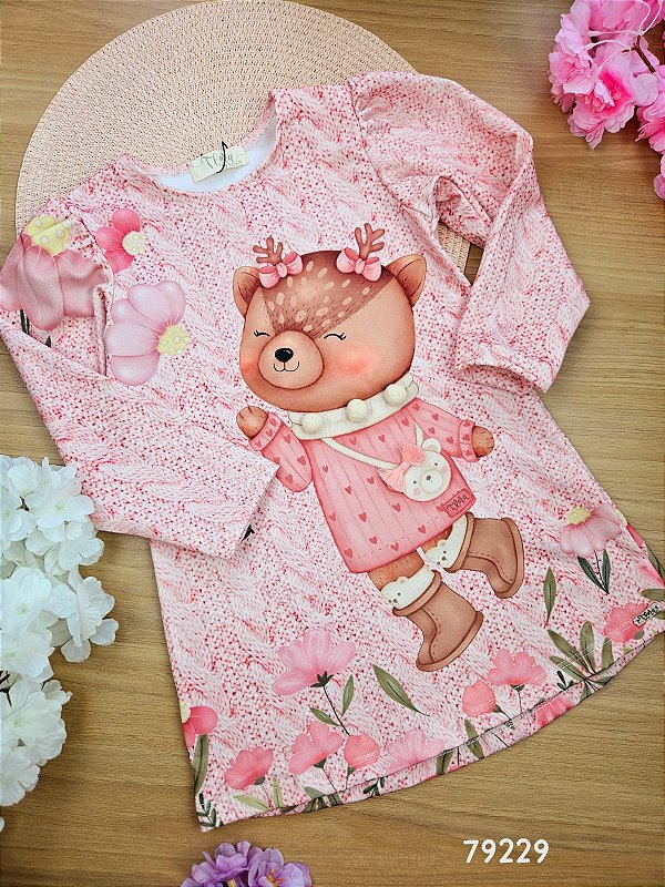 Vestido em Termoskin Térmico Peluciado Rena Infanti