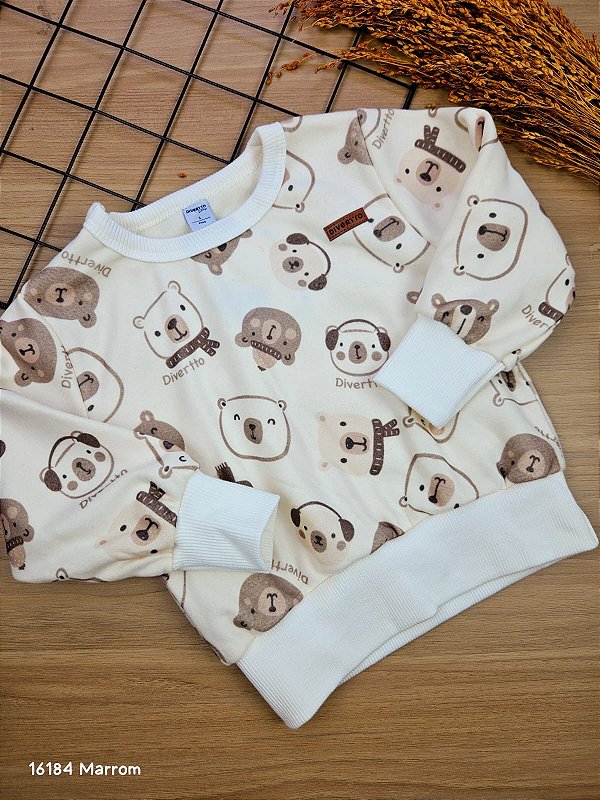 Blusão Em Fleece Luxo Bear Bege Divertto