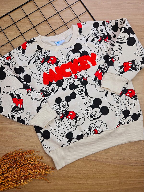 Blusa Peluciada Mickey Baunilha Fakini