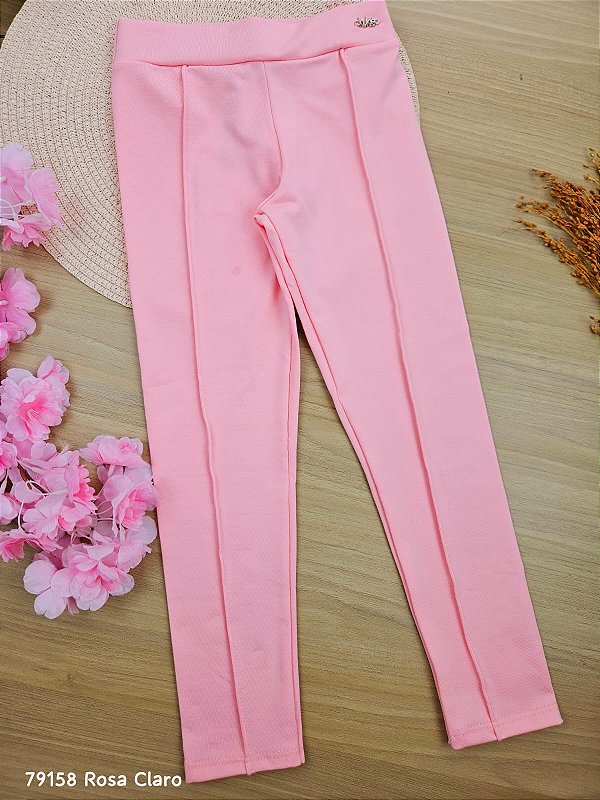 Calça Legging em Termoskin Térmica Rosa Claro Kukiê