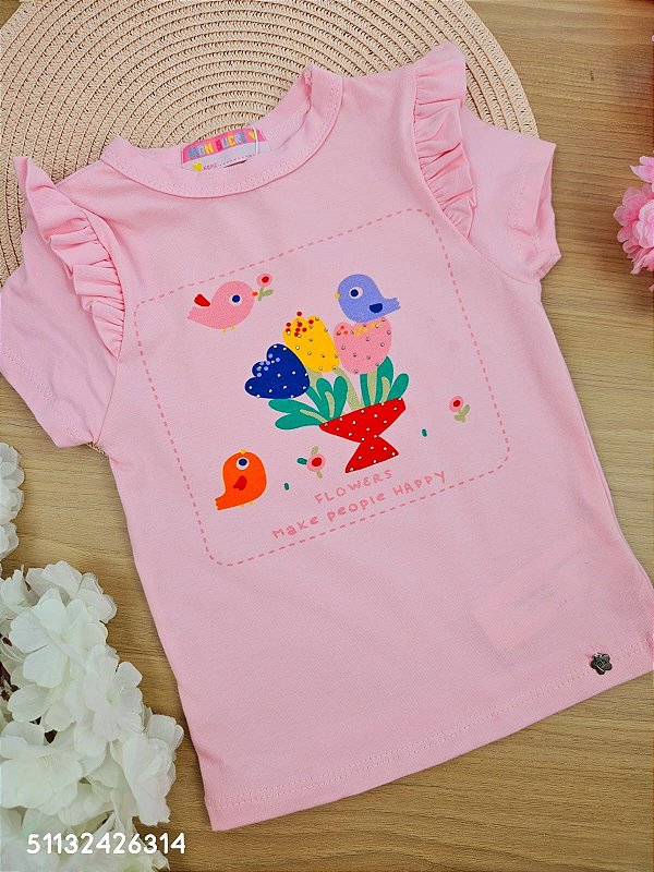Blusa em Cotton Flores Mon Sucré