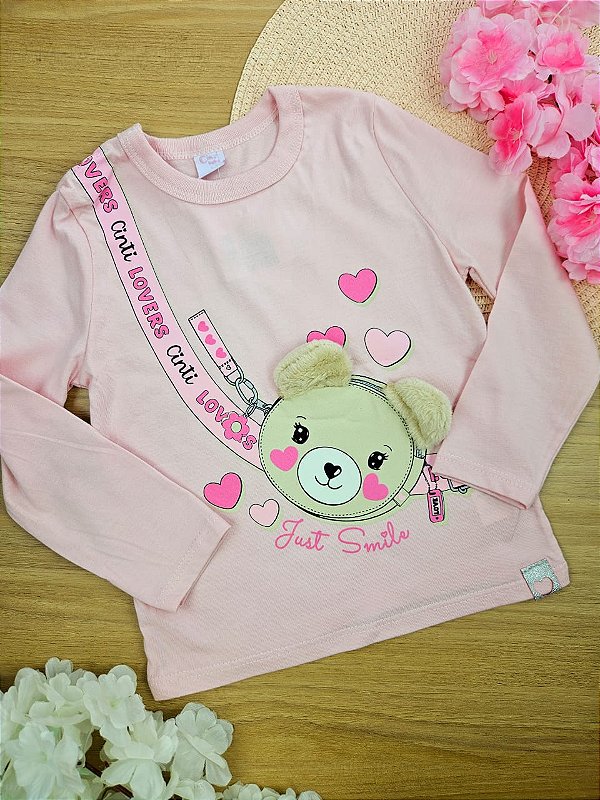 Blusa Manga Longa em Algodão Bear Inverno Cinti