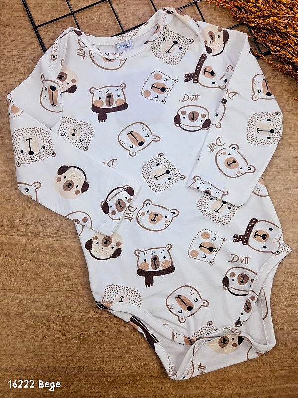 Body Manga Longa Peluciado Bear Divertto