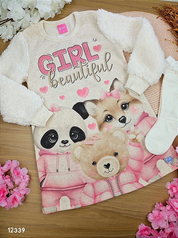 Vestido em Moletom Linho Peluciado Friends Cinti