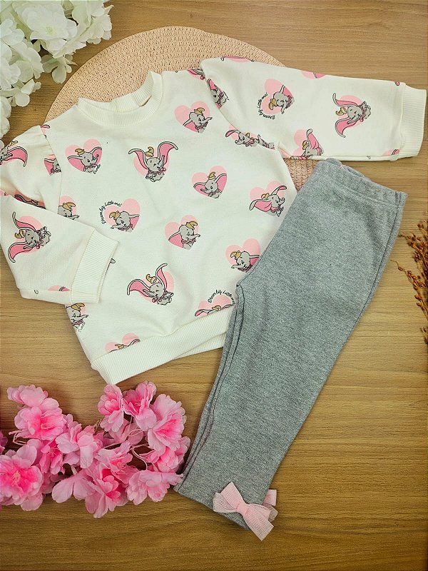 Conjunto em Moletom Dumbo Baby Momi