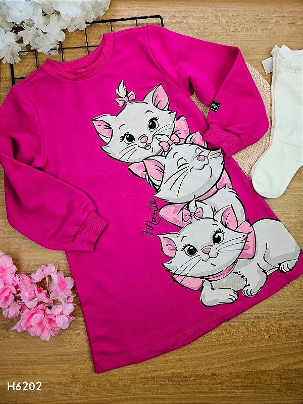 Vestido em Moletom Inverno Marie Pink Momi