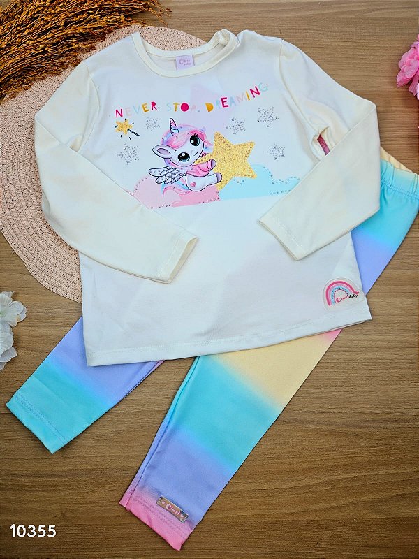 Conjunto de Blusa em Manga Longa e Calça Legging em Termoskin Térmica Cinti
