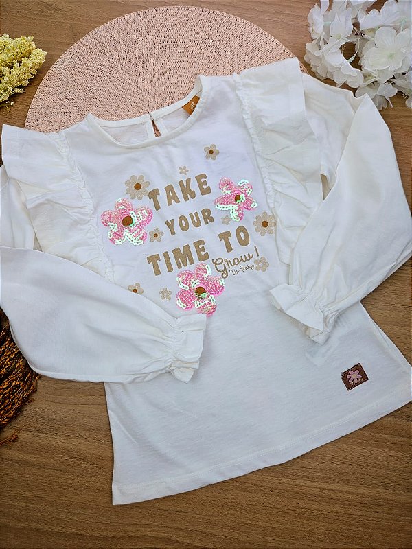 Blusa Manga Longa Flores Up Baby