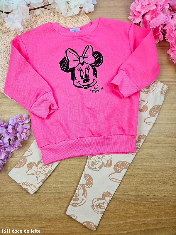 Conjunto Blusão e Calça Legging Peluciada Minnie Fakini