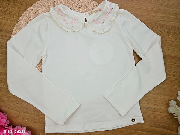 Blusa Manga Longa Princess Boneca Petit Cherie