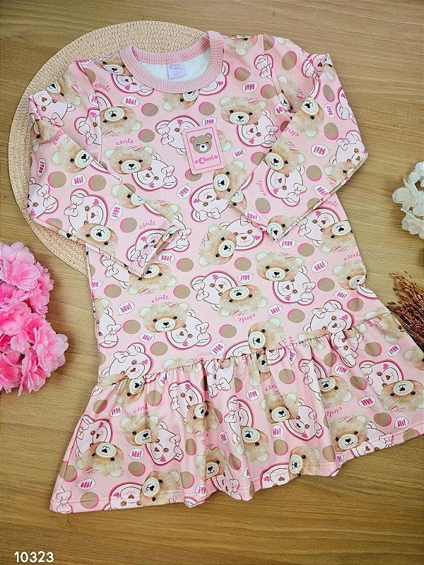 Vestido Manga Longa em Suplex Térmico Cinti