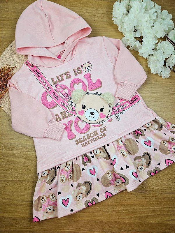 Vestido em Moletom Manga Longa Cinti