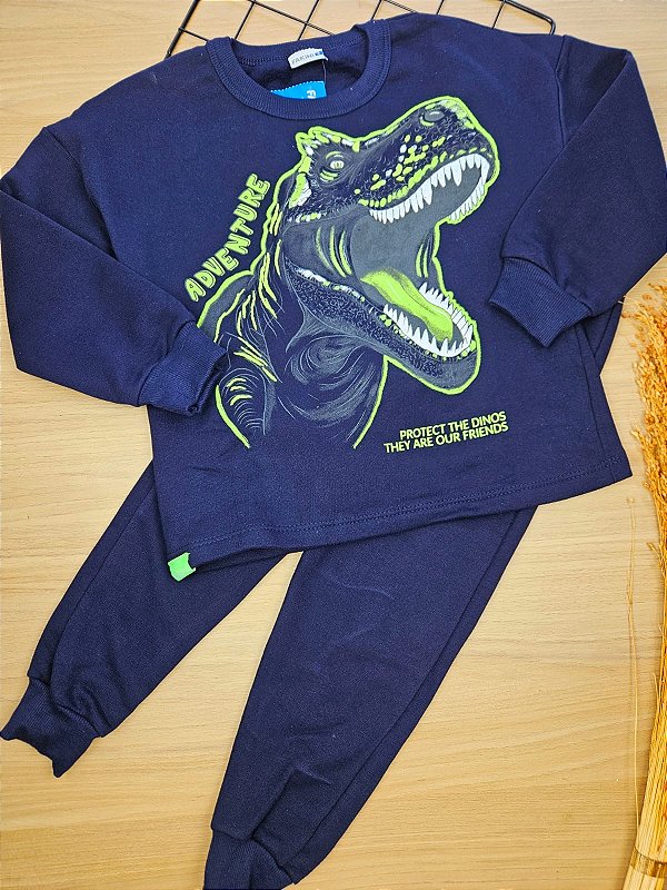 Conjunto de Blusão e Calça em Moletom Peluciado Fakini