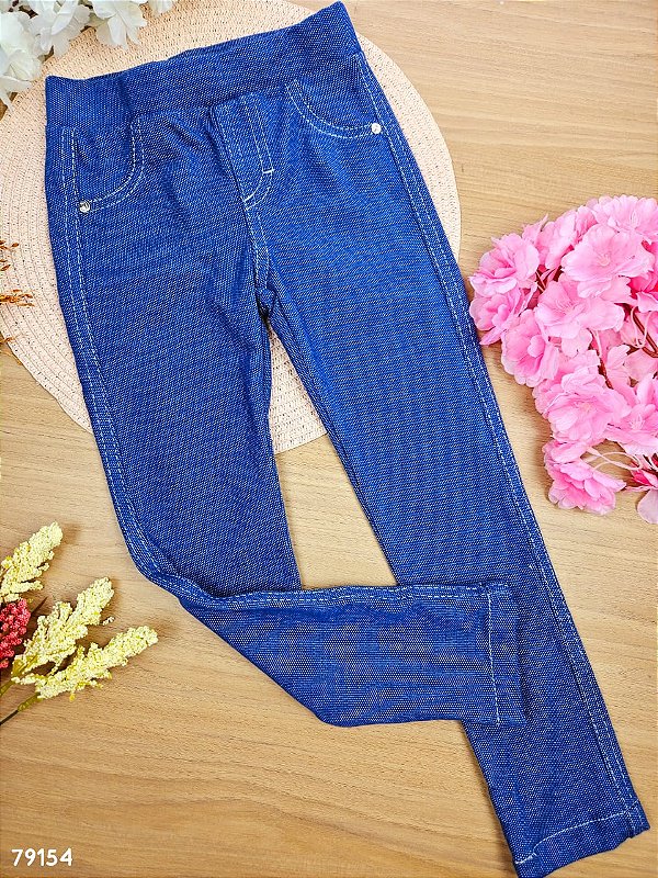 Calça Jegging em Malha Denim Infanti