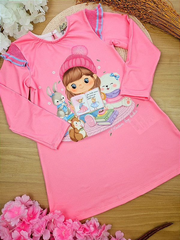 Vestido em Malha Comfy Kukiê Bebê Menina