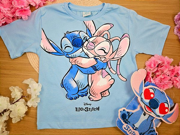 Blusa Stitch Disney 100% Algodão Azul Fakini