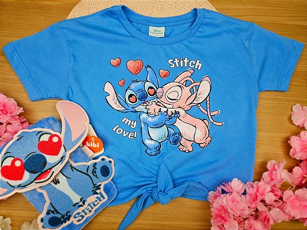 Blusa Stitch Disney 100% Algodão Azul Fakini