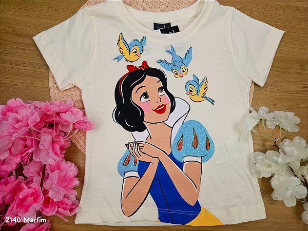 Blusa Branca de Neve Disney Marfim Fakini