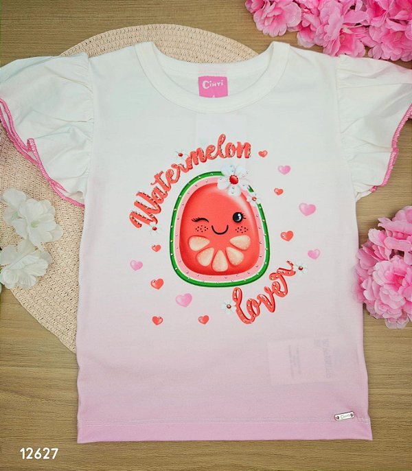 Blusa Frutinha Rosa Melancia Cinti