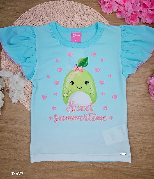 Blusa Frutinha Azul Pêra Cinti