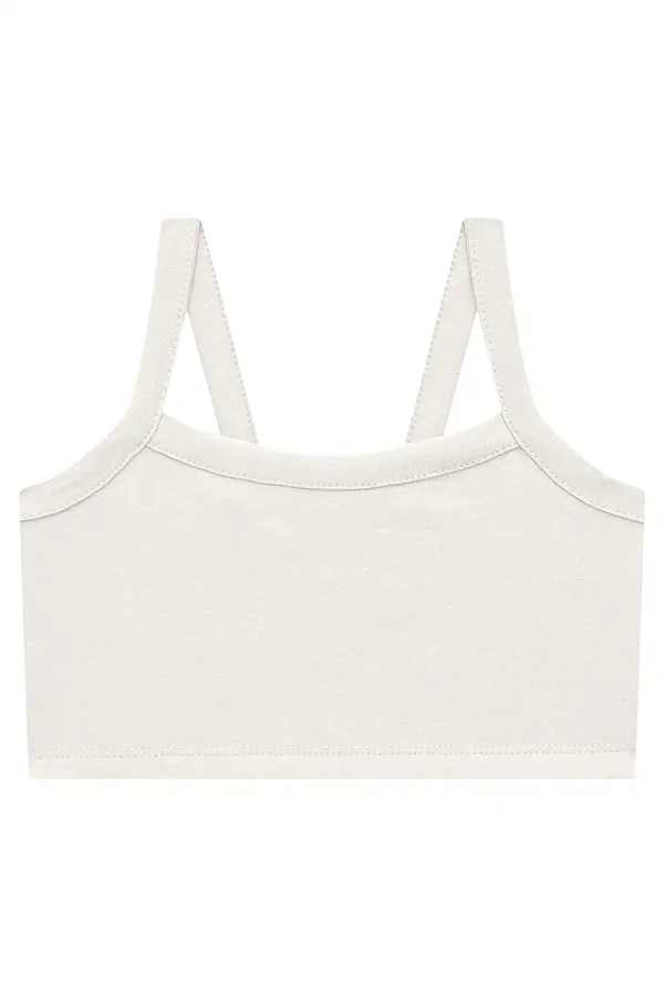 Top em Cotton Kukiê Infantil Menina Off White