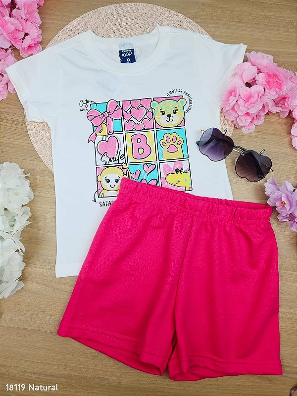 Conjunto Blusa e Short Animais Bee Loop