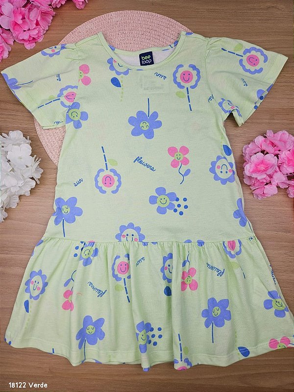 Vestido Flores Verde Bee Loop