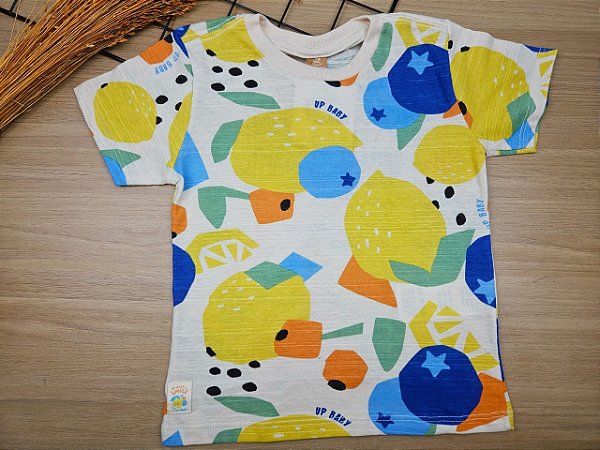 Camiseta em Flamê Manga Curta Up Baby