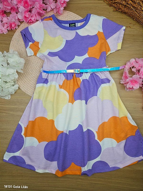 Vestido com Cinto Nuvens Bee Loop