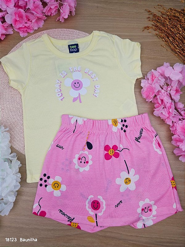 Conjunto Blusa e Short Saia Bee Loop